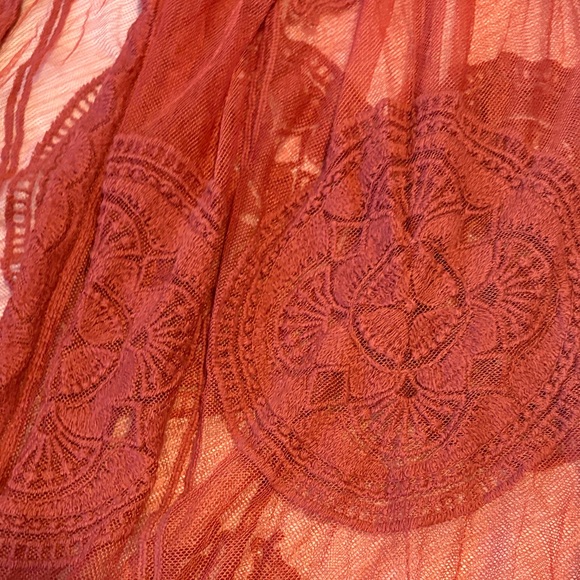 ViVI Rust Lace Cardigan - Picture 3 of 4